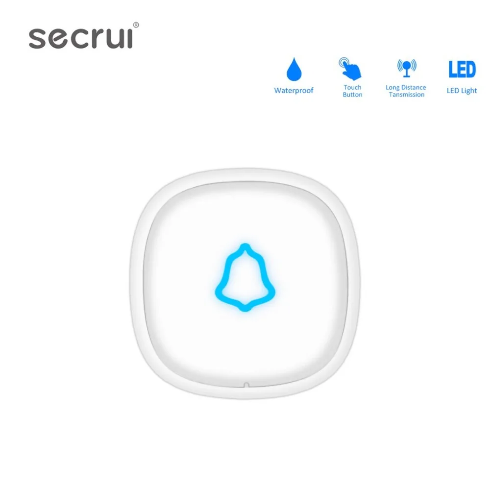 

F52 Wireless Touch Doorbell Smart Receiver Home Gate Security Doorbell Button For Home Alarm System Security System 433MHz