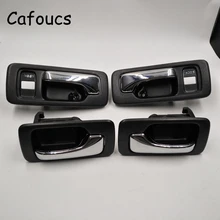 Cafoucs Car Inner Side Door Handle Black Chrome For Honda Accord 1990 1991 1992 1993