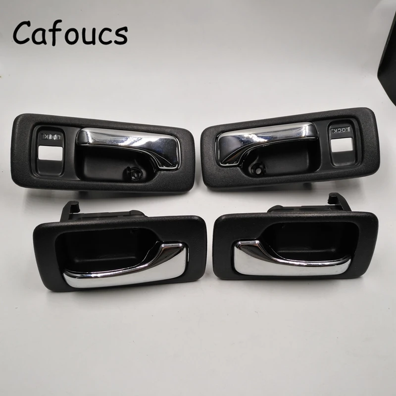 Cafoucs Автомобильная внутренняя боковая дверная ручка черный хром для Honda Accord 90 1991