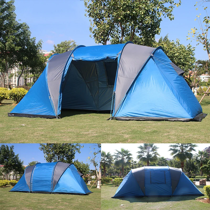 

COOLWALK 2018 Outdoor Camping Tent 2+2 Person + Living Room with Front Sun Canopy Four-Season Waterproof Hiking Family Tent
