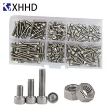 DIN912 Hex Socket Head Cap Screw Metric Thread Hexagon Allen Bike Machine Bolt Nut Set Assortment Kit Box 304 Stainless Steel M3 цена DIN912 Hex Socket Head Cap Screw Metric Thread Hexagon Allen Bike Machine Bolt Nut Set Assortment Kit Box 304 Stainless Steel M3 цены онлайн