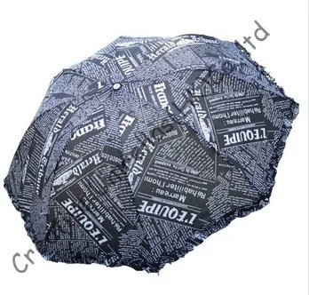

Three fold umbrellas,hand open,parasol,sunshade,supermini,arced umbrellas,lacing,English newspaper design,creative raingear