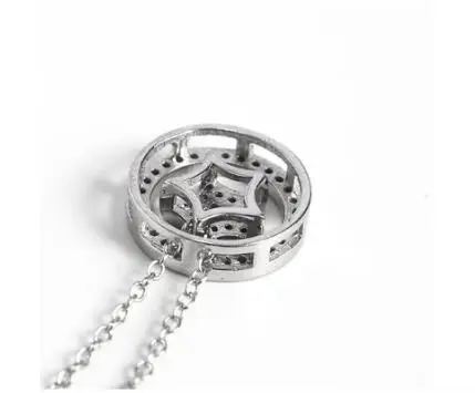 13 мм подарок на день матери подлинный 925 серебро белый цирконий набор луна и звезда подарок, ожерелье с подвеской TLX431
