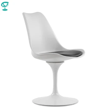 

95255 Barneo N-8 Plastic Kitchen Interior Stool Chair for Kitchen Furniture White with Black cushion free shipping in Russia