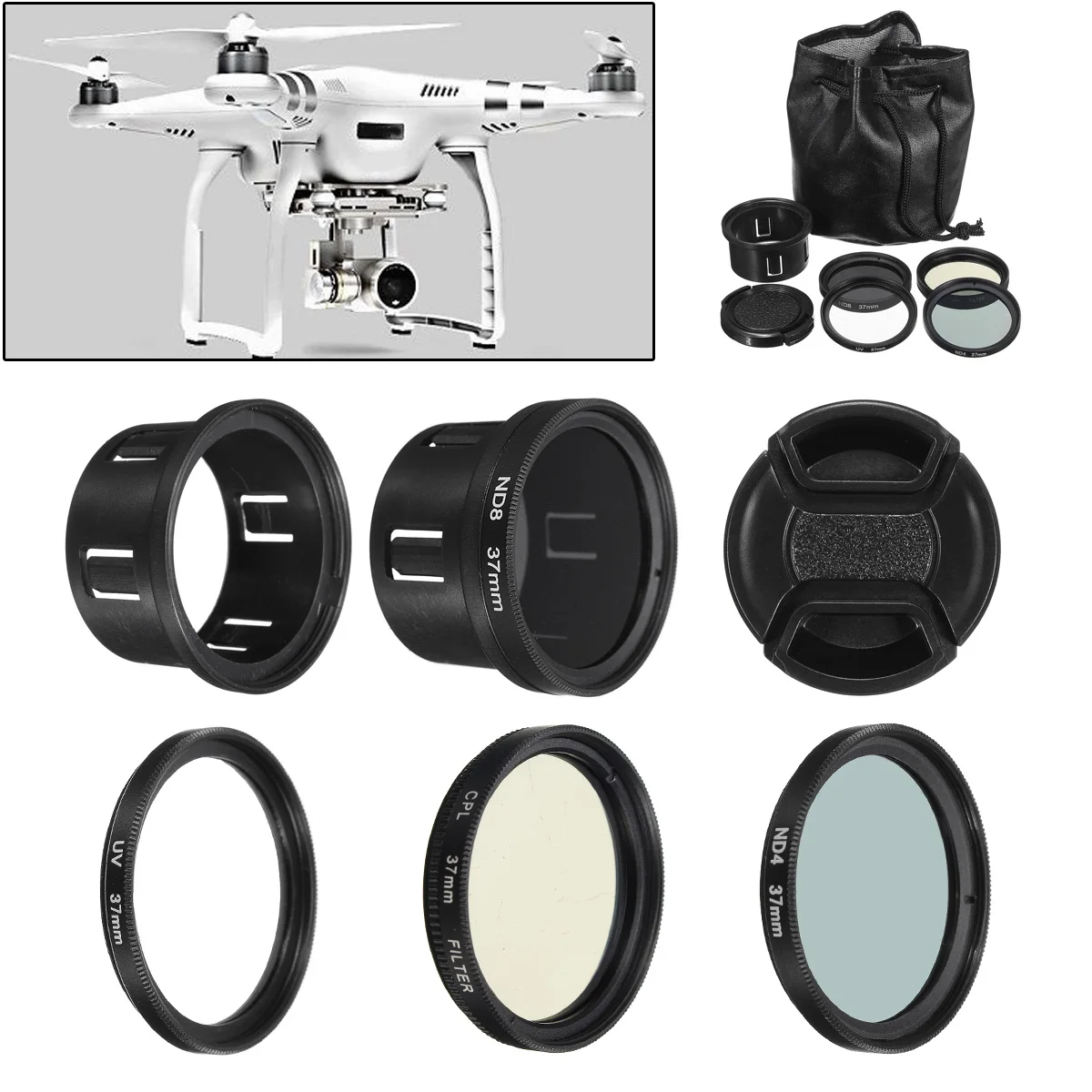 

Freya Lens Filter Set For DJI Phantom 3 Professional Advanced and Standard New / Phantom 4