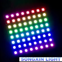 WS2812 светодиодный 5050 RGB 8x8 СВЕТОДИОДНЫЙ матричный модуль для Arduino Фирменная Новинка WS2812B 8*8 64-разрядные полные Цвет 5050 RGB светодиодный светильник Панель светильник