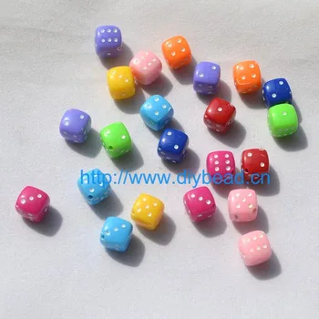 

DIY Children Jewelry Component 8MM Mix Color Square Beads Dice Pattern