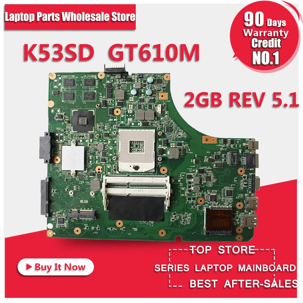 HOT!!!for Asus K53SD REV 5.1 laptop motherboard A53S X53S