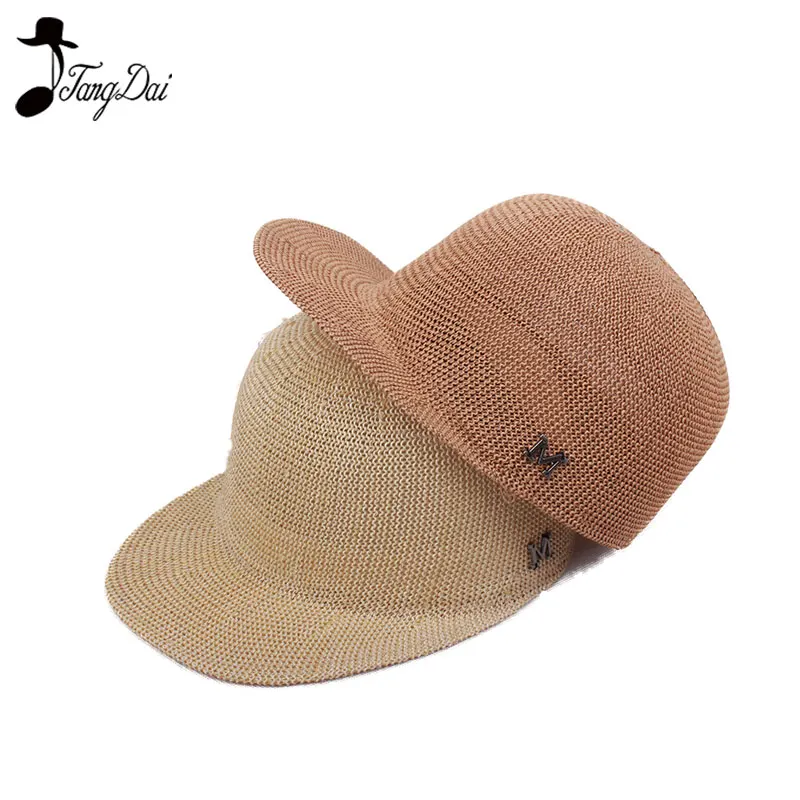 

2019The new spring and summer baseball cap hat straw fashion travel all-match M hat equestrian Hat for men and women Letter M