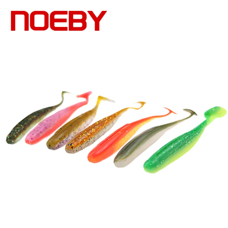 Quality 80mm 2.5g T Tail Carp Worm Fishing Lures Silicone Swimbait Soft Bait