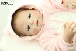 22 "Полный силиконовый винил Reborn Baby Doll игрушки, игровой дом Reborn Девочка Мальчик ребенок прекрасный день рождения Рождественский подарок для