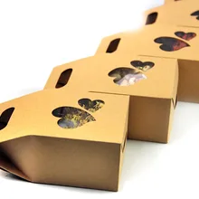 10*15,5*6 см 100 шт/уп, стоячий крафт-бумага с окошком, подарочная упаковка, коробка для печенья/конфет/орехов, сумка/DIY подарочная ручка, упаковочная коробка