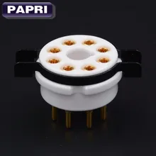 10PCS High Quality Ceramic K8A Tube Sockets Base 8pin Gold Plate Brass Pin Audio DIY Amp