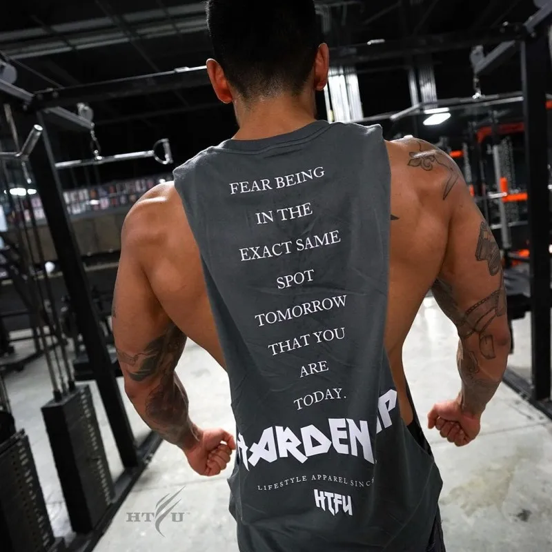 

Brand Gyms Stringer Clothing Bodybuilding Tank Top Men Fitness Singlet Sleeveless Shirt Solid Cotton Muscle Vest Gold Undershirt