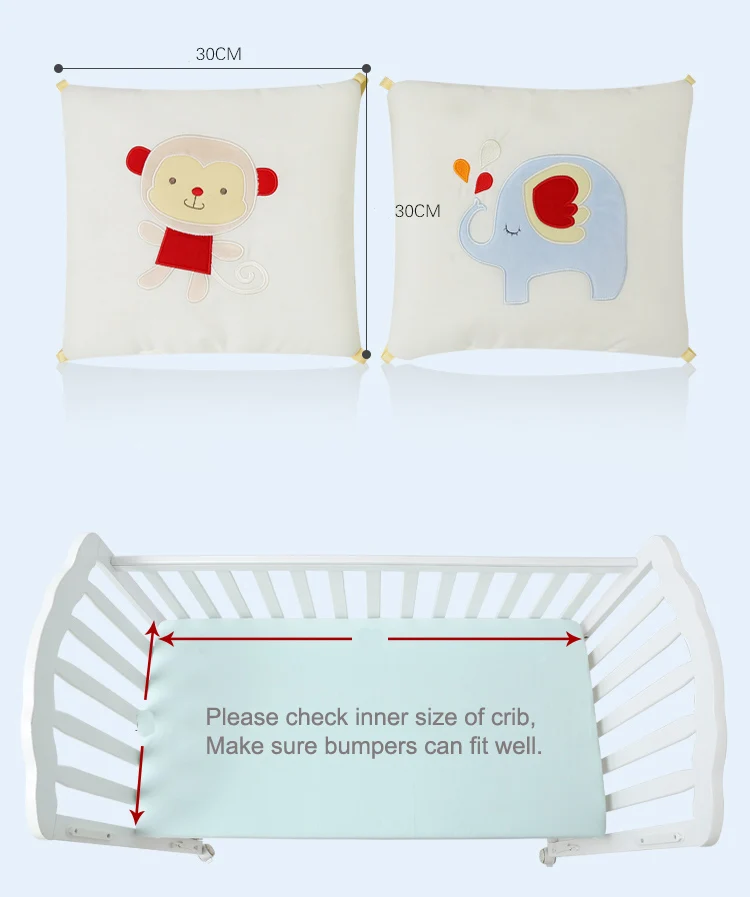 Soft-Crib-Bumper-Baby-Cot-Bed-Protection-Breathable-Bed-Around-Cushion-Baby-Bumpers-in-The-Crib-Monkey-Elephant-30cmx30cmx6pcs-05