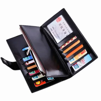 

2018 New Fashion Business Envelope Women Male Black Red Wallet Hit Color 3 Fold PU Leather Long Ladies Clutch Coin Purse