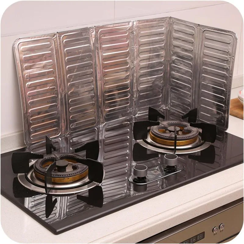 84*32CM Kitchen Cooker Plate Deflector Plate Aluminum Foil Insulation Sheet Aluminum Insulation Cooking Fire Oil Back plate sale