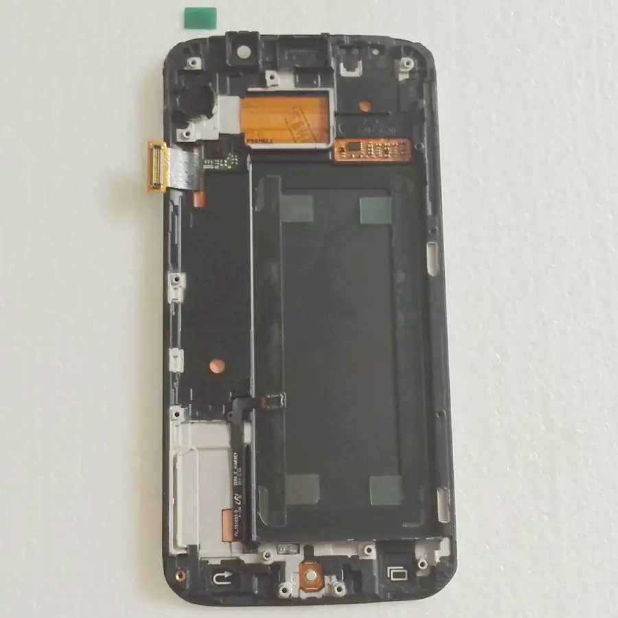 Дешево Amoled для samsung Galaxy S6 edge G925 G925F G925i ЖК дисплей с сенсорным стеклом дигитайзер Рамка в сборе для S6edge