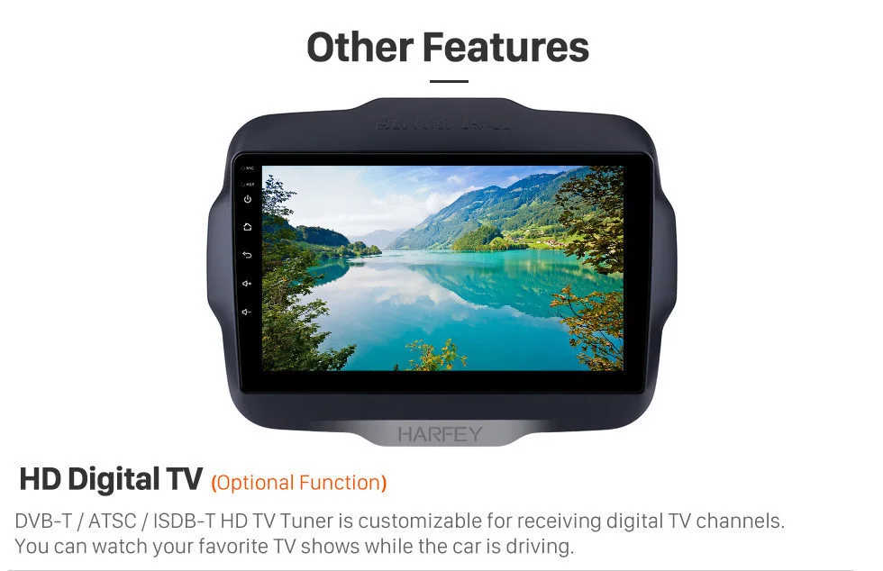 Discount Harfey Car Multimedia Player for 2016 Jeep Renegade 9 inch Touchscreen Android 8.1 GPS Navi Radio with Mirror Link WIFI Music 17