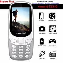 Оригинальный vkworld Z3310 3D Экран 2.4 дюймов свет Мобильные телефоны громкий Динамик fm Радио 2MP Dual SIM 1450 мАч батареи сотовый телефон