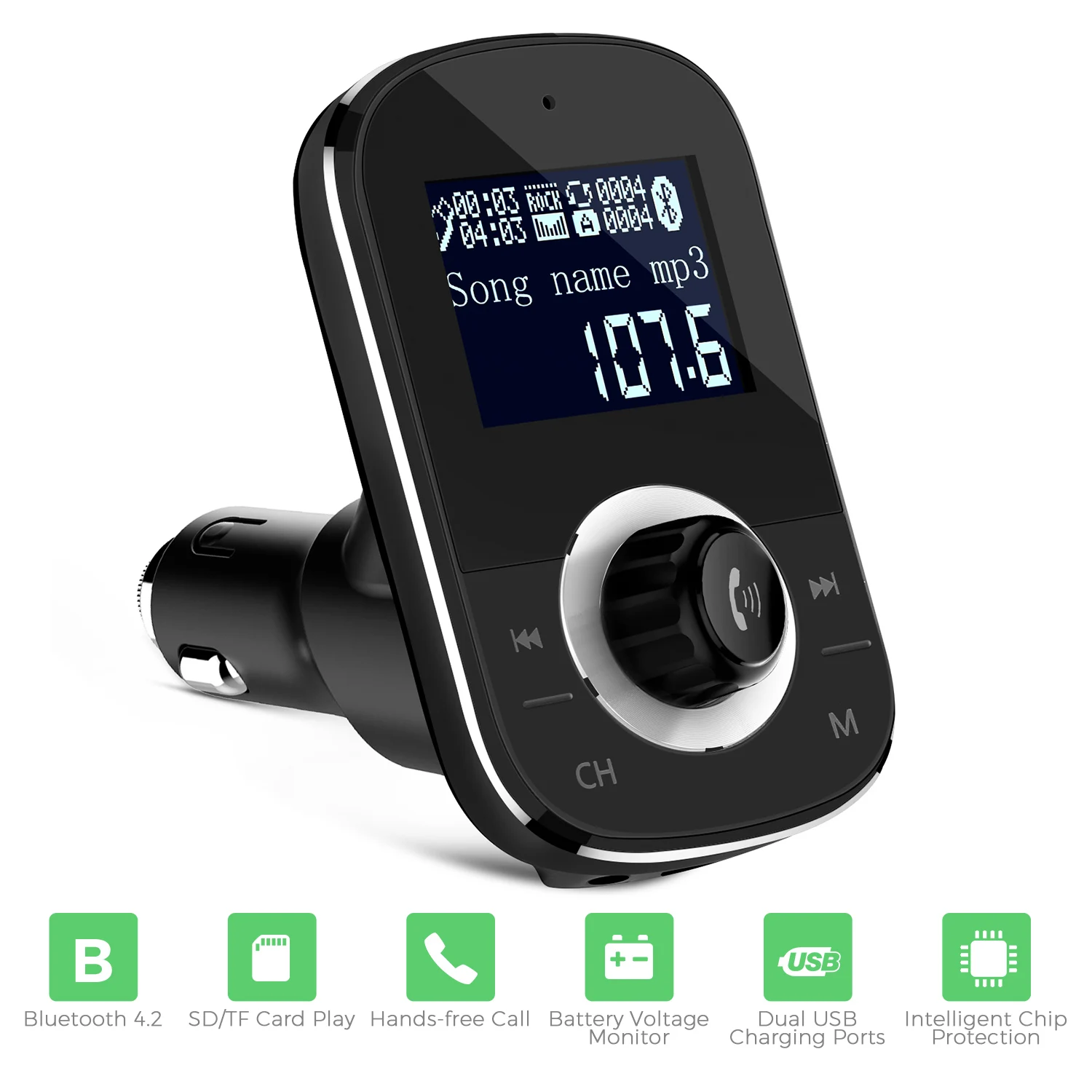 Bluetooth 4 2 автомобильный fm передатчик комплект ЖК дисплей беспроводной авто Mp3
