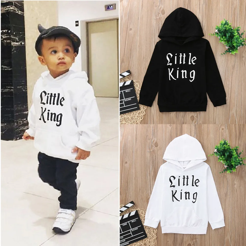Child Hooded Sweatshirt Letter Outerwear Hoody Coat Tops Boy Girls
