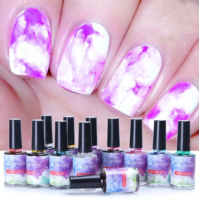 12pcs Dipping Pigment Nail Gel Varnish Watercolor Flowers Blooming