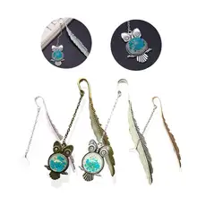 Светящаяся Закладка-перо ретро светящийся КИТ хвост металлическая Закладка флуоресцентная Закладка в форме совы