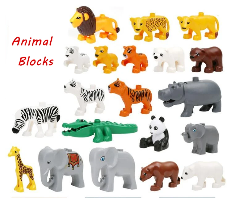 

2017 NEW Building Large Particles Blocks Toys Animals DIY The Zoo Set Brick Set Enlighten Child Gift Compatible with Legoe Duplo