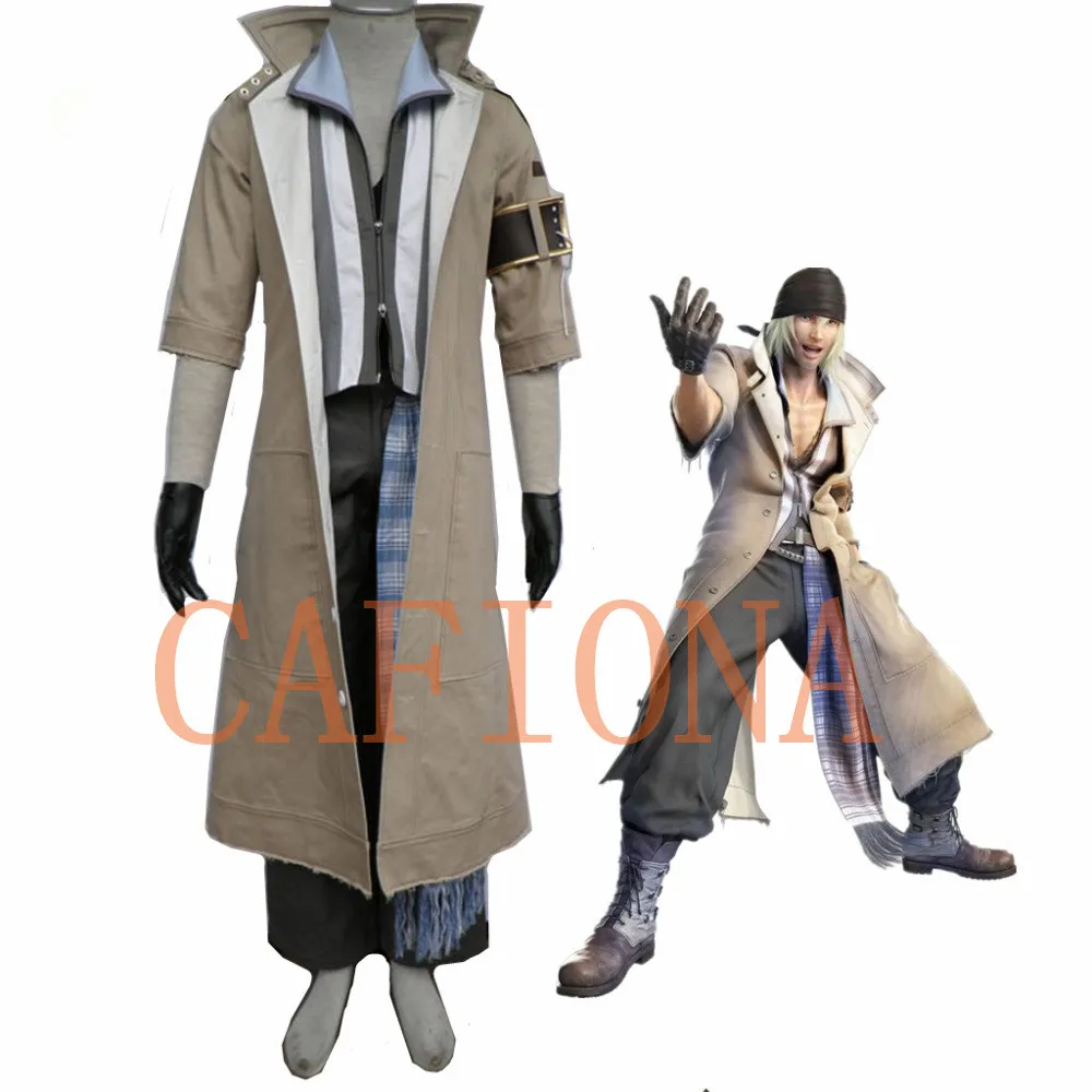 Cafiona Final Fantasy XIII Cosplay Snow Villiers cosplay Costume Outfit High Quality coat and pants set | Тематическая одежда и