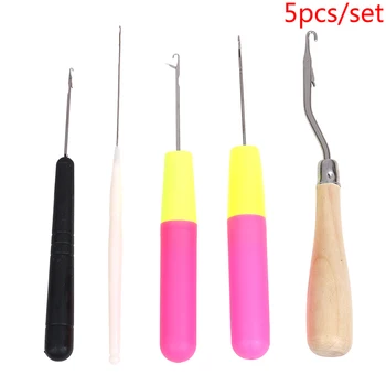 

Hot Sale 5pcs/Set Plastic Crochet Needle Braiding Latch Hook Weaving Hair Craft