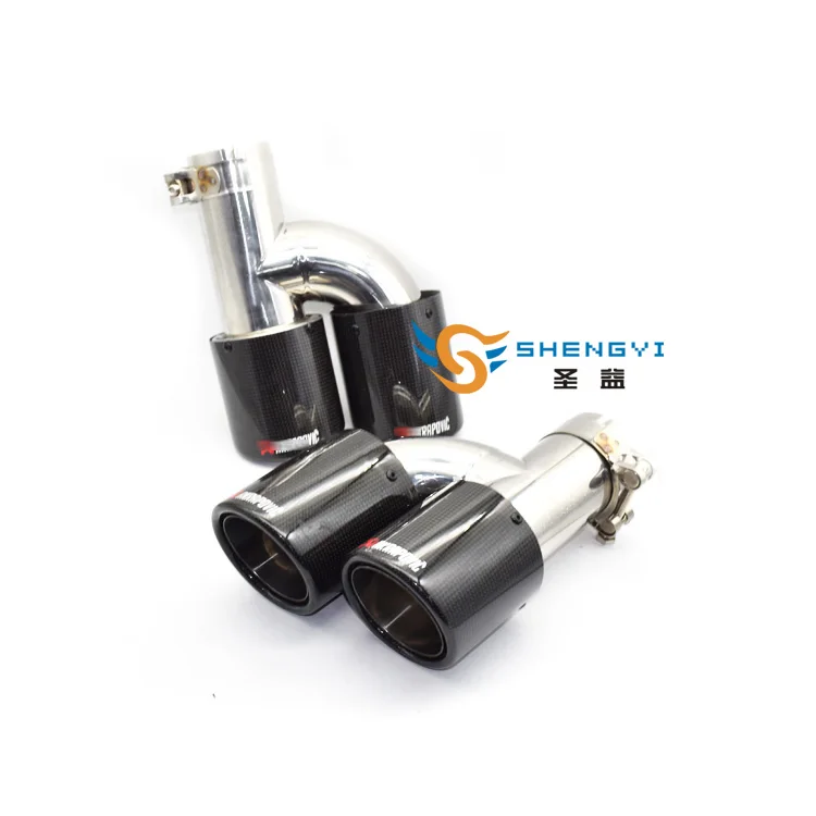 

Good Quality topselling universal Pipe Double Exhaust AK carbon fibert Muffler Tail TIP with anysize four tips