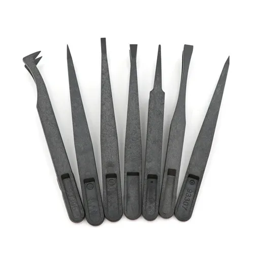 7pcs Anti-static Tweezers watchmaker Repair Tools Excellent Quality New hard plastic Industrial