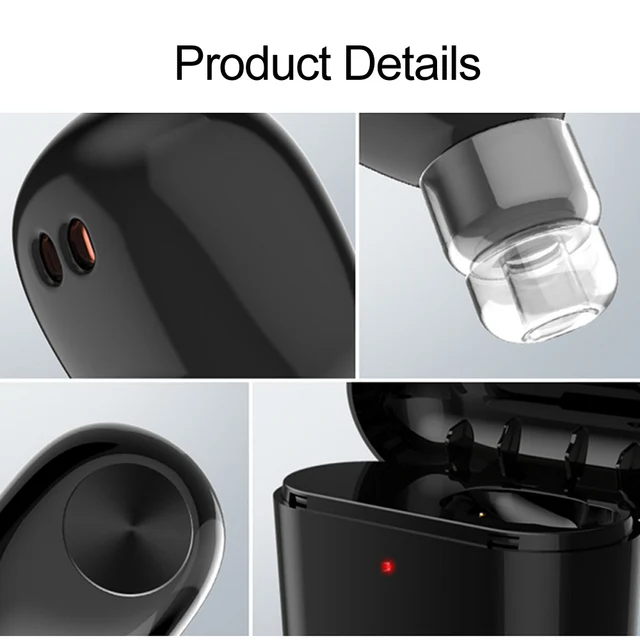 Wireless Bluetooth 4.2 Headphones Mini Invisible Earphone Stereo Music Headset Earpiece Charging Box Hands-free w/ Mic