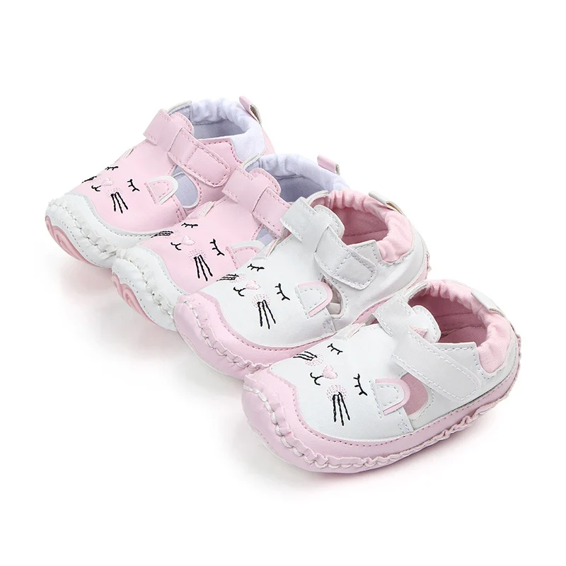 Весенне-осенняя повседневная обувь для маленьких девочек; милые Нескользящие кроссовки на мягкой подошве с рисунком кота из мультфильма
