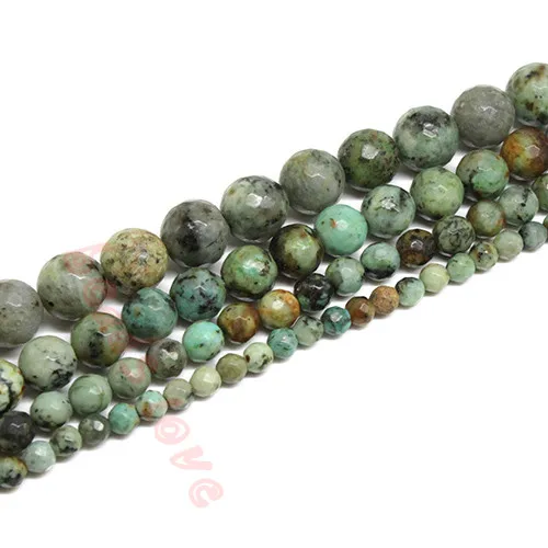 

Natural Stone Beads Faceted Africa Stone Round Loose Beads For Jewelry Making 15.5" Strand 4 6 8 10MM DIY Jewelry (F00242)