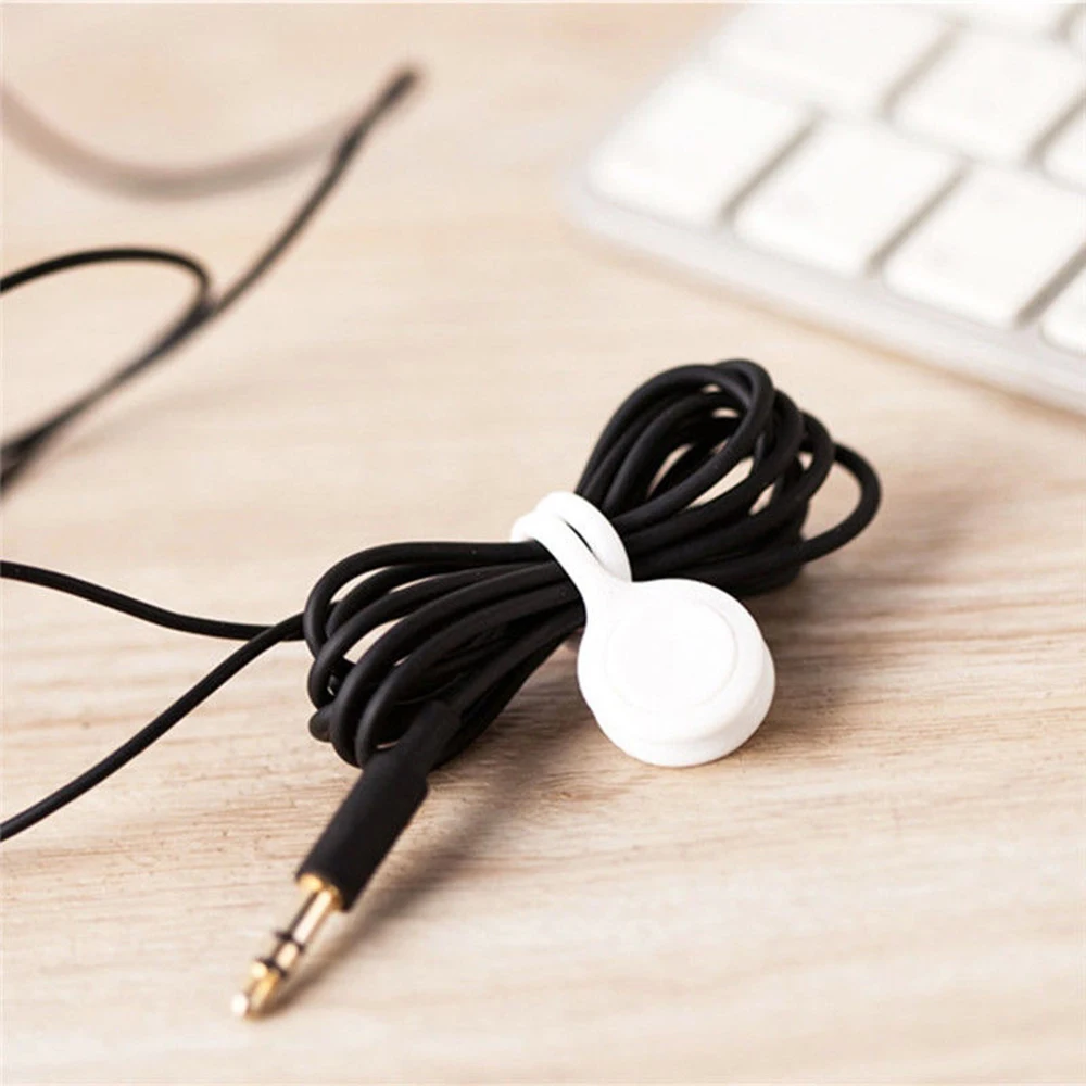 Soft Silicone Headphone Wrap Earphone Headphone Cord Wire Holder Organizer