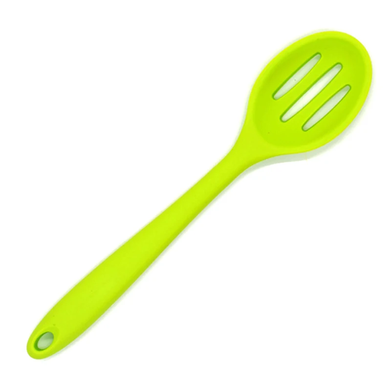 Premium Silicone Slotted Spoon Non-Stick Large Silicone Scoop Long Handled Drain Serving Spoon Colorful Silicone Cooking Utensil Kitchen Tools Cookware (8)