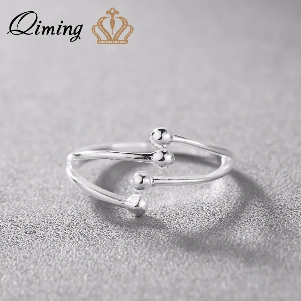 QIMING New Brand Silver 925 Jewelry Rings For Women Girls Party Gift One Engagement Ring Wedding Jewelry Accessories