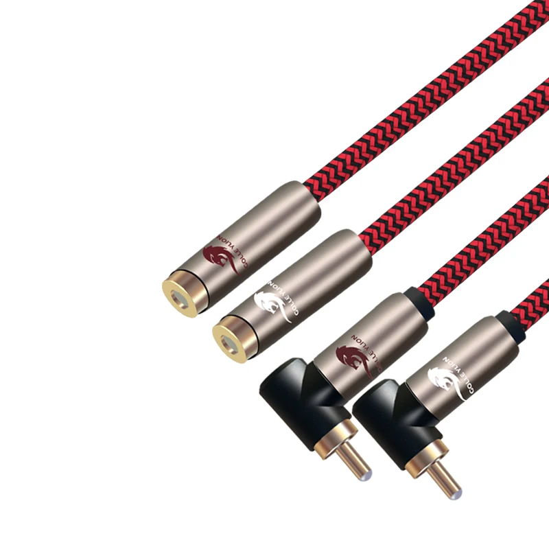 

2 RCA Male to 2 RCA Female Audio Extension Cable For Subwoofer Amplifier Speaker TV Receiver RCA Y Splitter Line 1m 2m 3m 5m