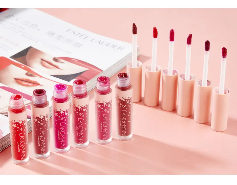 Batom à Prova Líquido de Veludo Kit de Maquiagem Langmanni Matte d' Água Sexy Hot Long-lasting Batom Mate Gloss Labial Conjunto 12 Pçs - Set 23 Brilho labial