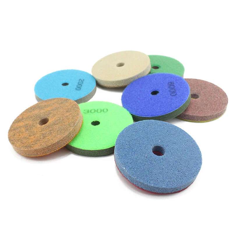4 inch 8 Piece 100mm Flexible wet sponge polishing pads Processing