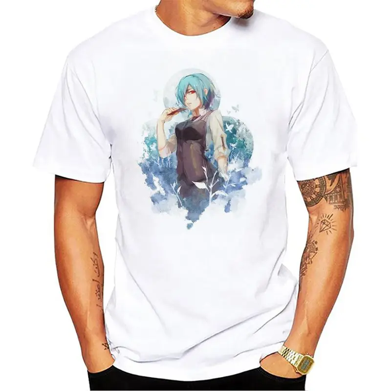 

Men Summer T Shirts Tokyo Ghoul Touka Kirishima Casual Short Sleeve Tops Printed 100% Cotton Boys T-shirt