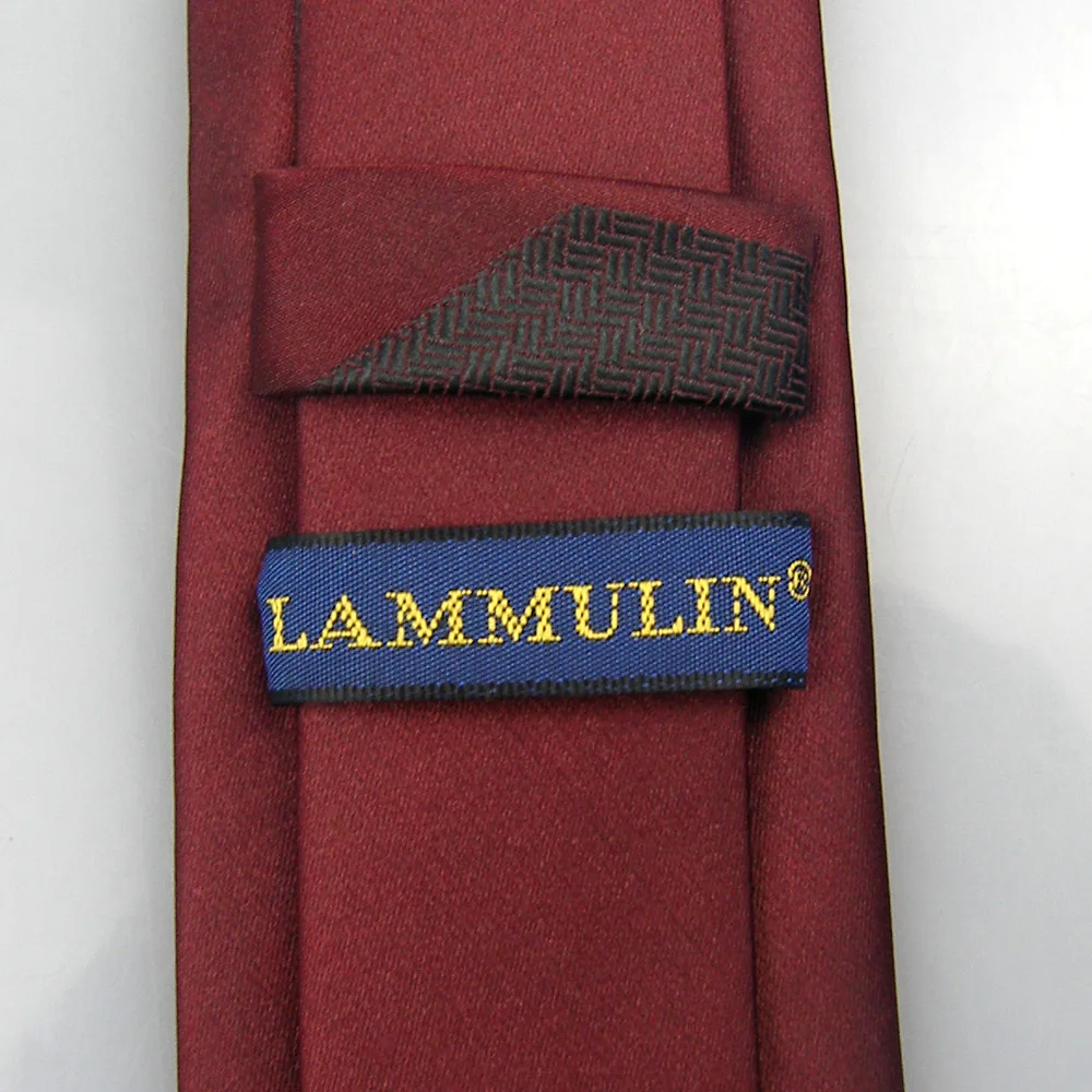 Lammulin Для мужчин костюм Галстуки темно-красный границы Дизайн черный вертикальные полосы половина проверяет ГАЛСТУК ЖАККАРДОВЫЕ узкий галстук 6 см свадебная вечеринка