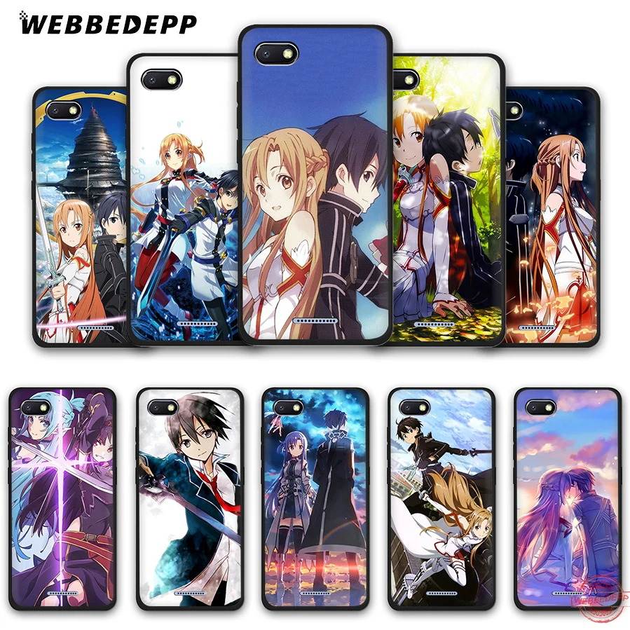 WEBBEDEPP искусство меча онлайн SAO аниме мягкая фотография для Redmi Note 8 7 6 5 Pro 4A 5A 6A 4X Plus S2