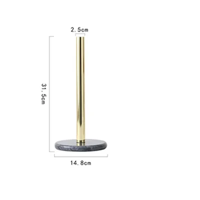 Скандинавский Ретро стиль натуральный мрамор позолоченный кухонный держатель для полотенец Держатель рулон настольные украшения полка для хранения - Цвет: Светло-серый