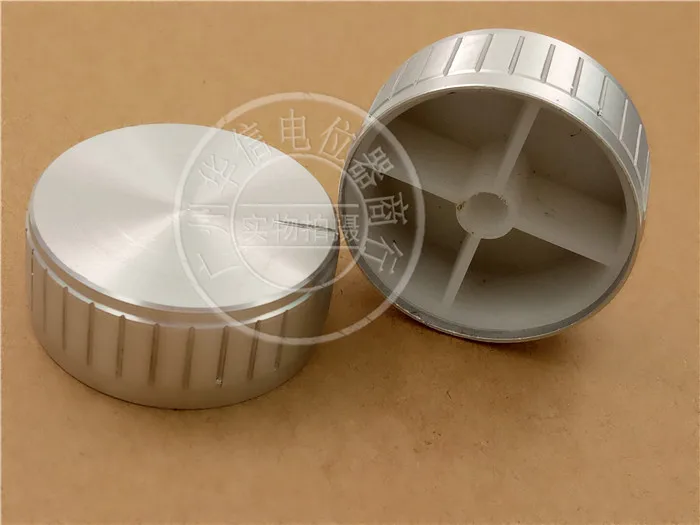 2pcs 40MM*17MM Aluminum alloy knob cap B for Flower axis potentiometer / Silver