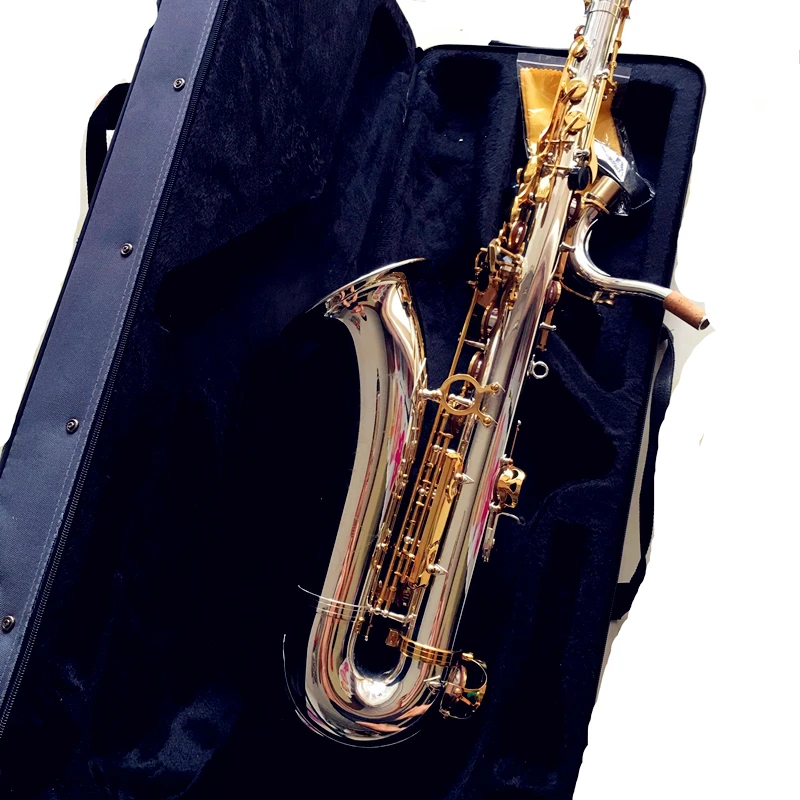 Tenor Saxophone Bb Sax Wind Instrument Silve & gold Surface Sax Western