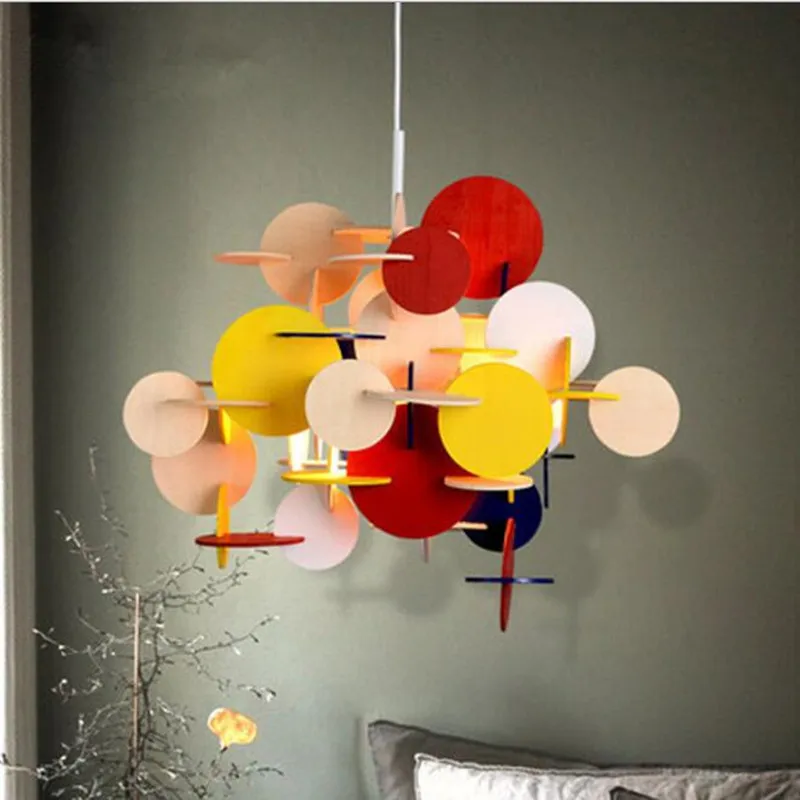 Modern Loft Multicolor DIY Wood Pendant Light Creative Italy Designer Kid's room Hanging Light Led Light Fixtures Free Shipping Modern Loft Multicolor DIY Wood Pendant Light Creative Italy Designer Kid's room Hanging Light Led Light Fixtures Free Shipping