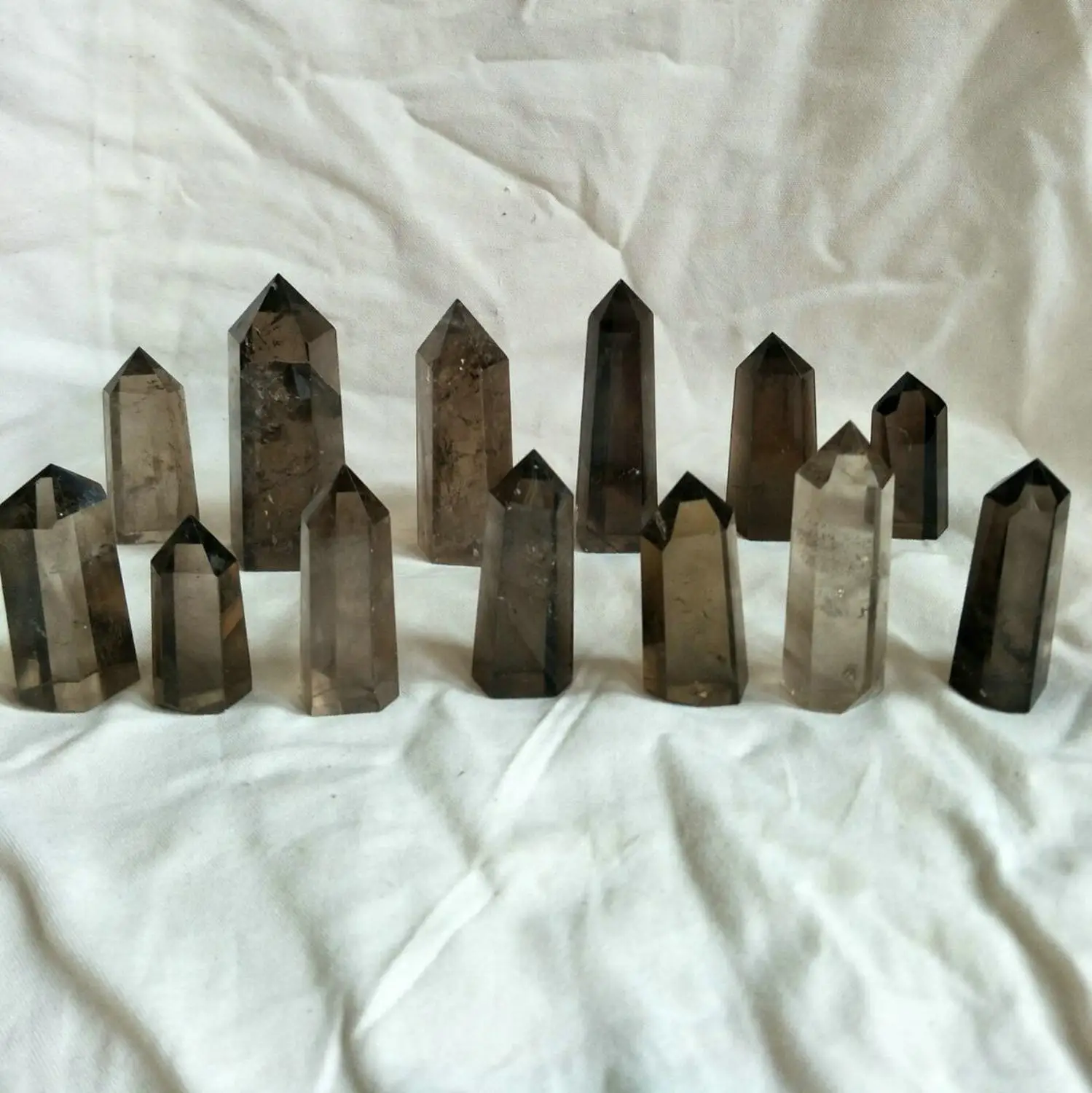 11lb 5kgs Natural Smokey Quartz Crystal Points Tower Polished Healing Wholesales Price Bulk Deal